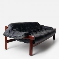 Percival Lafer Percival Lafer Couch MP 41 in New Black leather and Brazilian Hardwood - 4464942