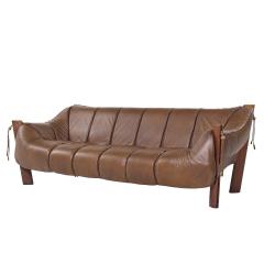 Percival Lafer Percival Lafer MP 211 Mid Century Brazilian Rosewood and Leather Sofa - 3987632