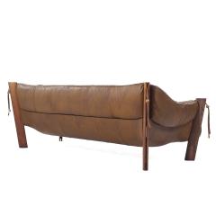 Percival Lafer Percival Lafer MP 211 Mid Century Brazilian Rosewood and Leather Sofa - 3987638