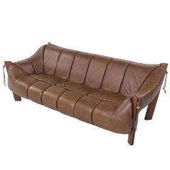 Percival Lafer Percival Lafer MP 211 Mid Century Brazilian Rosewood and Leather Sofa - 3987640