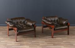 Percival Lafer Percival Lafer MP 41 Series Dark Olive Green Leather Lounge Chairs - 3723408