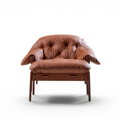 Percival Lafer Percival Lafer MP41 Mid Century Brazilian Leather Lounge Chair and Ottoman - 4705041