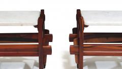 Percival Lafer Percival Lafer Side Tables in Pau Ferro White Marble - 2846652