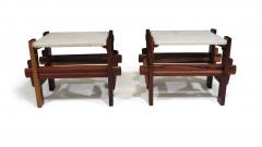 Percival Lafer Percival Lafer Side Tables in Pau Ferro White Marble - 2846654