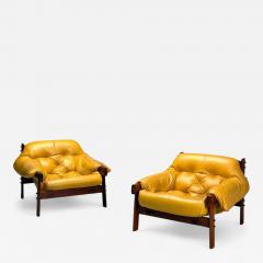 Percival Lafer Rosewood Leather MP 41 Lounge Chairs Brazil 1960s - 4247158