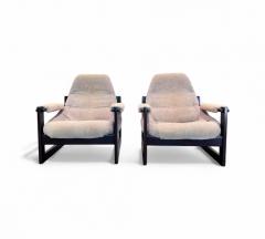 Percival Lafer Set of 2 Armchairs S 1 in Hardwood Fabric Percival Lafer 1976 Lot 763A - 4339367