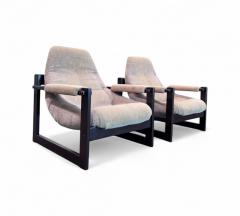Percival Lafer Set of 2 Armchairs S 1 in Hardwood Fabric Percival Lafer 1976 Lot 763A - 4339369