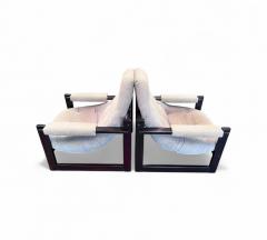 Percival Lafer Set of 2 Armchairs S 1 in Hardwood Fabric Percival Lafer 1976 Lot 763A - 4339370
