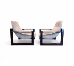 Percival Lafer Set of 2 Armchairs S 1 in Hardwood Fabric Percival Lafer 1976 Lot 763A - 4339373