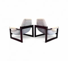 Percival Lafer Set of 2 Armchairs S 1 in Hardwood Fabric Percival Lafer 1976 Lot 763A - 4339374