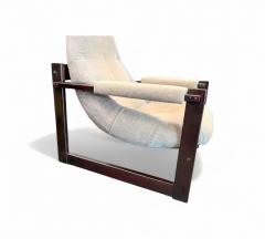 Percival Lafer Set of 2 Armchairs S 1 in Hardwood Fabric Percival Lafer 1976 Lot 763A - 4339376