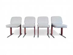 Percival Lafer Set of 4 Chairs in Hardwood Metal Chenille 1970s Lot 476 - 4089742