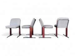 Percival Lafer Set of 4 Chairs in Hardwood Metal Chenille 1970s Lot 476 - 4089745