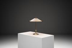 Perforated Brass Table Lamp with White Lacquered Interior Sweden Mid 20th C - 4638084
