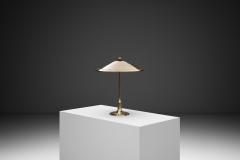 Perforated Brass Table Lamp with White Lacquered Interior Sweden Mid 20th C - 4638145