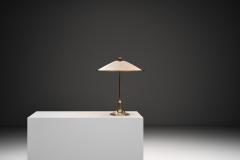 Perforated Brass Table Lamp with White Lacquered Interior Sweden Mid 20th C - 4638146