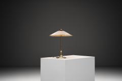 Perforated Brass Table Lamp with White Lacquered Interior Sweden Mid 20th C - 4638148
