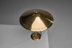 Perforated Brass Table Lamp with White Lacquered Interior Sweden Mid 20th C - 4638152