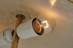 Perforated Brass Table Lamp with White Lacquered Interior Sweden Mid 20th C - 4638613