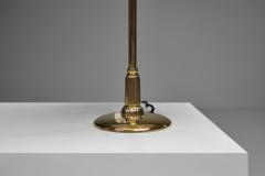 Perforated Brass Table Lamp with White Lacquered Interior Sweden Mid 20th C - 4638614
