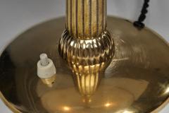 Perforated Brass Table Lamp with White Lacquered Interior Sweden Mid 20th C - 4638615