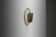Perforated Brass Wall Lamp with Lacquered Metal Europe Mid 20th Century - 4184729