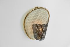 Perforated Brass Wall Lamp with Lacquered Metal Europe Mid 20th Century - 4184742