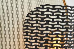 Perforated Brass Wall Lamp with Lacquered Metal Europe Mid 20th Century - 4184746