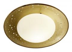 Perforated Mid Century Flush Mount with Frosted Glass Shade - 2070296