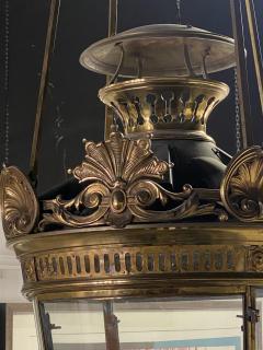 Period French Bronze Hanging Lantern Chandelier - 4169980