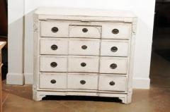 Period Gustavian 1780s Swedish Painted Breakfront Commode with Carved Medallions - 3416977