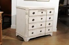 Period Gustavian 1780s Swedish Painted Breakfront Commode with Carved Medallions - 3416986