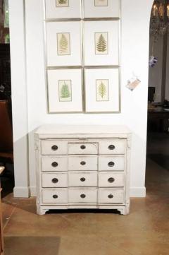 Period Gustavian 1780s Swedish Painted Breakfront Commode with Carved Medallions - 3416989