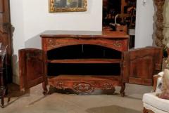 Period Regence French 1720s Walnut Two Door Buffet with Carved and Pierced Skirt - 3415744