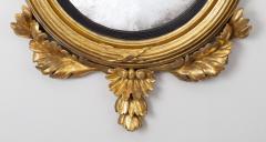 Period Regency Giltwood Convex Mirror with Dolphins - 791798