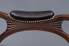 Period Regency Mahogany Leather Library Armchair Circa 1820 - 94575