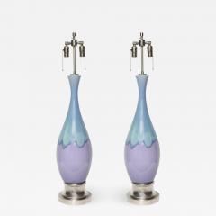 Periwinkle Lavendar Ombre Glazed Lamps - 837533