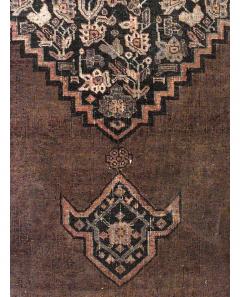 Persian Bijar Maroon and Blue Wool Rug - 4652709