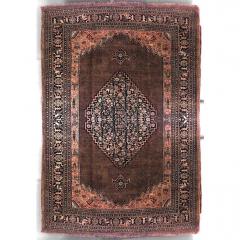 Persian Bijar Maroon and Blue Wool Rug - 4662075