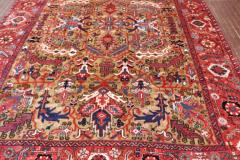 Persian Heriz Olive Gold Background - 3969125