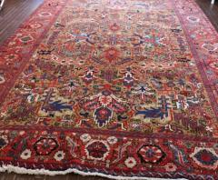 Persian Heriz Olive Gold Background - 3969130