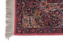 Persian Kirman Red and Blue Wool Rug - 4635758