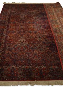 Persian Kirman Red and Blue Wool Rug - 4635760