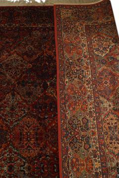 Persian Kirman Red and Blue Wool Rug - 4635761