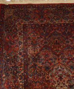 Persian Kirman Red and Blue Wool Rug - 4635762