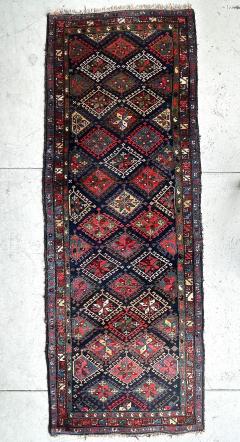 Persian Kurdish Semi Antique Hand Woven Runner 123 by 3 8  - 4421734