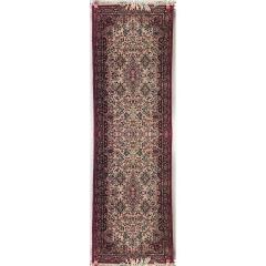 Persian Red and Beige Wool Runner Carpet - 4709362