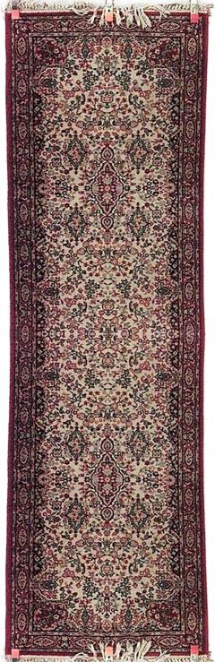Persian Red and Beige Wool Runner Carpet - 4709425