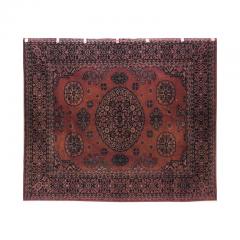 Persian Red and Black Velvet Table Cover - 4658578