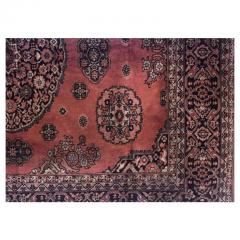 Persian Red and Black Velvet Table Cover - 4658579